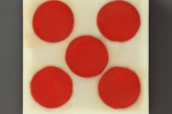 Red Group, 12" x 12", glass, encaustic, 2016