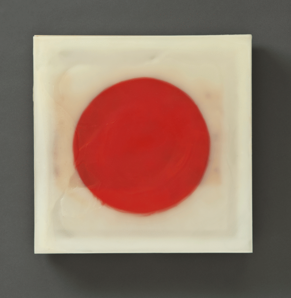 Single Identity, 12" x 12", glass, encaustic, 2016