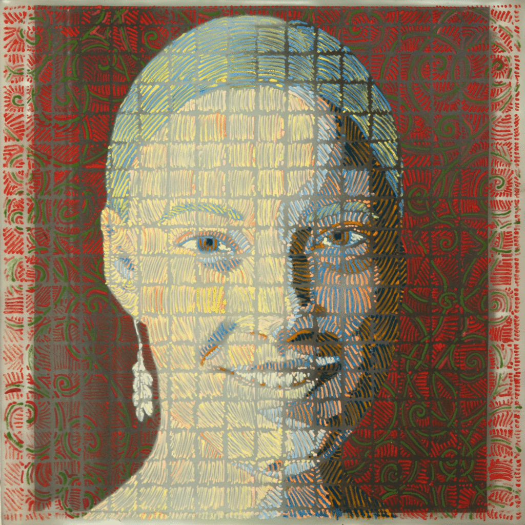 Monica, 12" x 12" encaustics, 2014