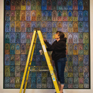 “Tile Color Maps: Artist Adjusting Lights”, Blitzer Gallery,  2017