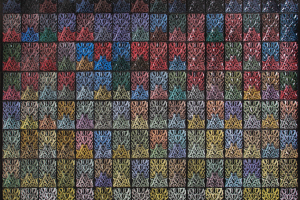 "Tile Color Map: Celebrating the Dignity of Labor" 8' x 6', ceramic tiles, 2017