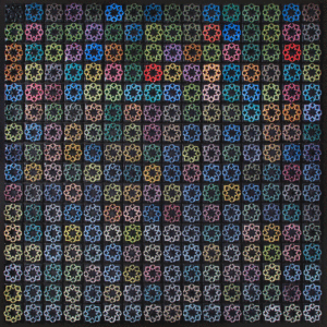 “Tile Color Map: Fish Food” 6′ x  6′, ceramic tiles, 2017