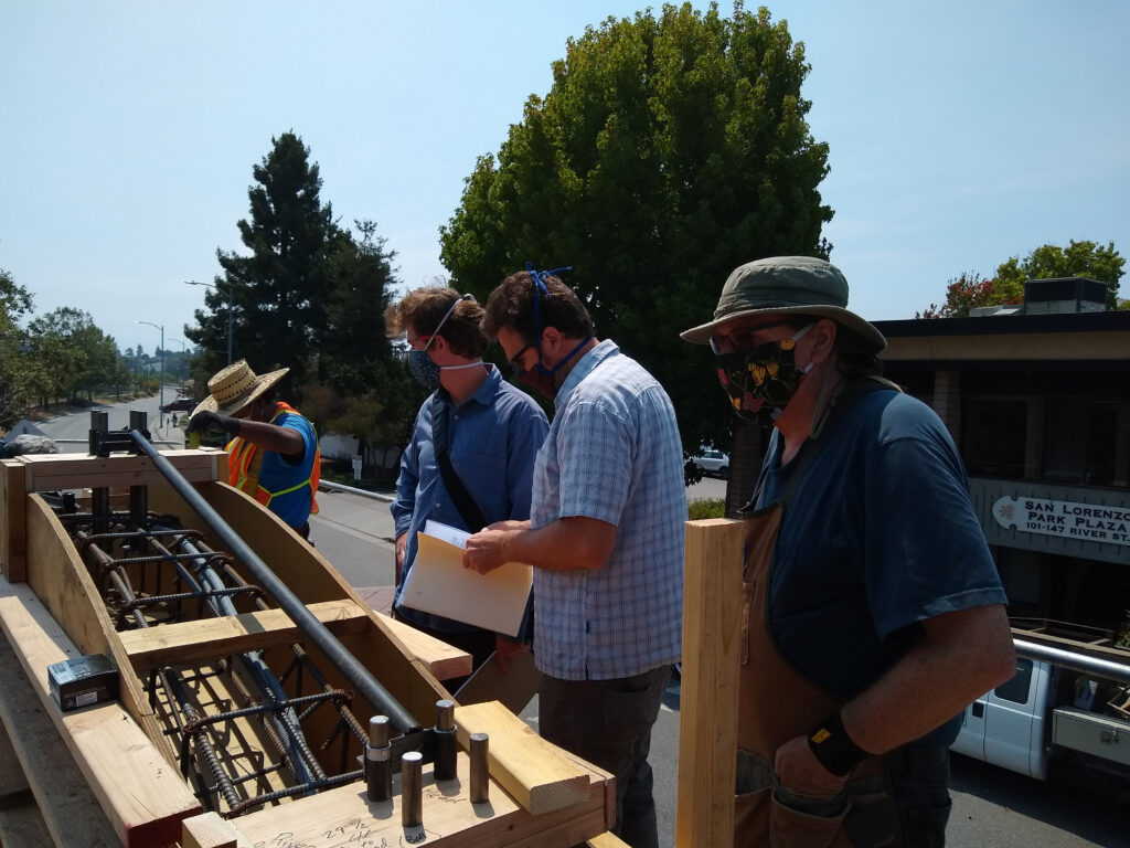 Test fitting the duplicate armature base with structural engineers.