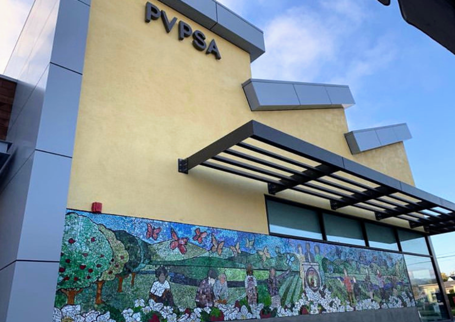 Another view of the completed mural at the PVPSA building in Watsonville.