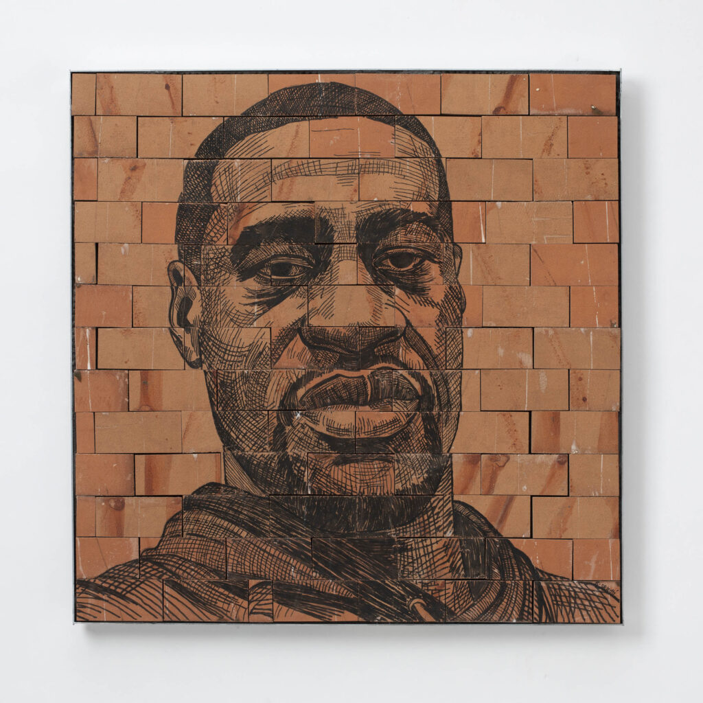 A portrait of George Floyd, part of the series "Portraits of the State of US" 2026 by Kathleen Crocetti